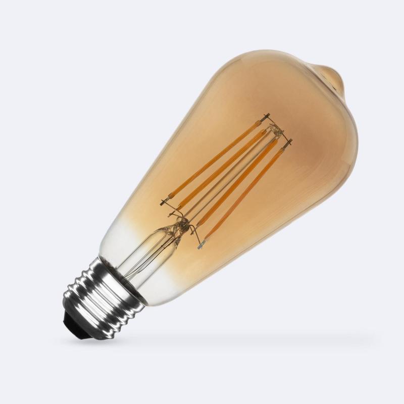 Produto de Lâmpada Filamento LED E27 6W 600 lm ST64 Gold