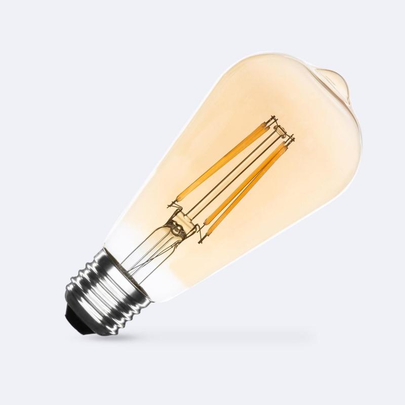 Produto de Lâmpada Filamento LED E27 8W 750 lm Regulável ST64 Gold