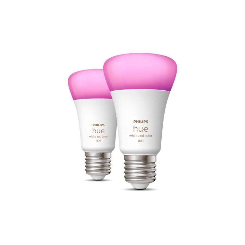 Producto de Pack 2 Bombillas Inteligentes LED E27 6.5W 570 lm A60 PHILIPS Hue White