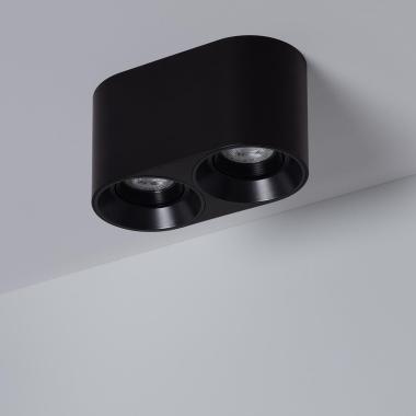 Produto de Aplique de Teto Duplo Preto com Lâmpada GU10 Space 