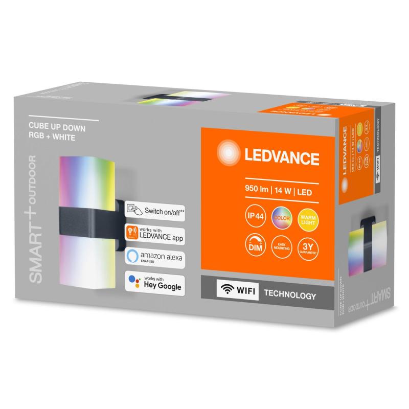 Produto de Aplique de Parede LED RGBW 14W Smart+ WiFi Cubo LEDVANCE 4058075478077