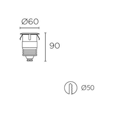 Producto de Foco Exterior LED 1W Empotrable Suelo Gea Signaling LEDS-C4 55-9620-54-CL