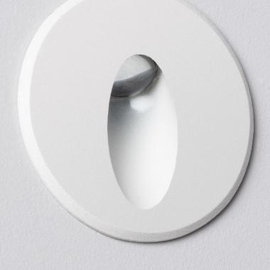 Producto de Baliza Exterior LED 3W Empotrable Pared Circular Blanco Oval Wabi