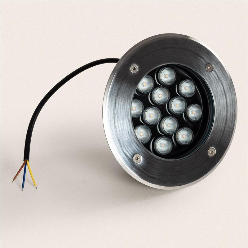 Produto de Foco Exterior LED 12W Solid Encastrável de Chão em Aço Inox 