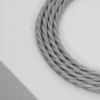 Producto de Cable Textil Eléctrico Trenzado Gris