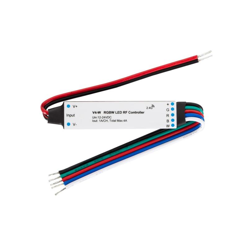 Producto de Controlador Regulador Mini Tira LED RGBW 12/24V DC compatible con Mando RF