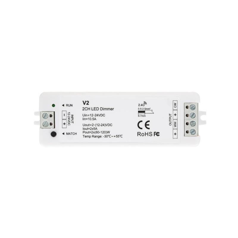 Produto de Controlador Fita LED CCT 2 Canais por Controlo Remoto RF