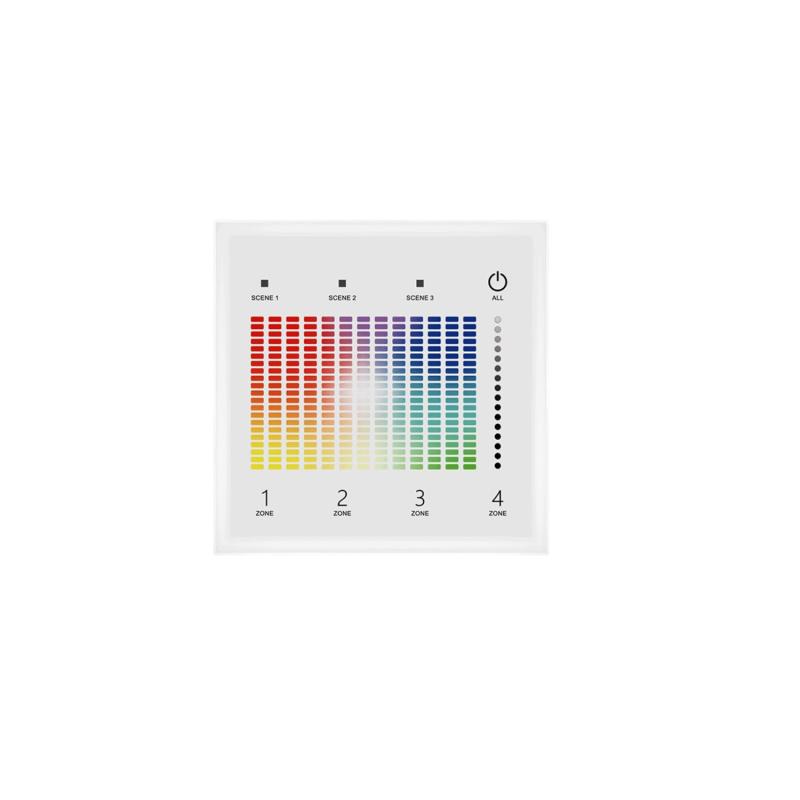 Produto de Controlador Regulador DALI Master RGB Parede Táctil 4 Zona