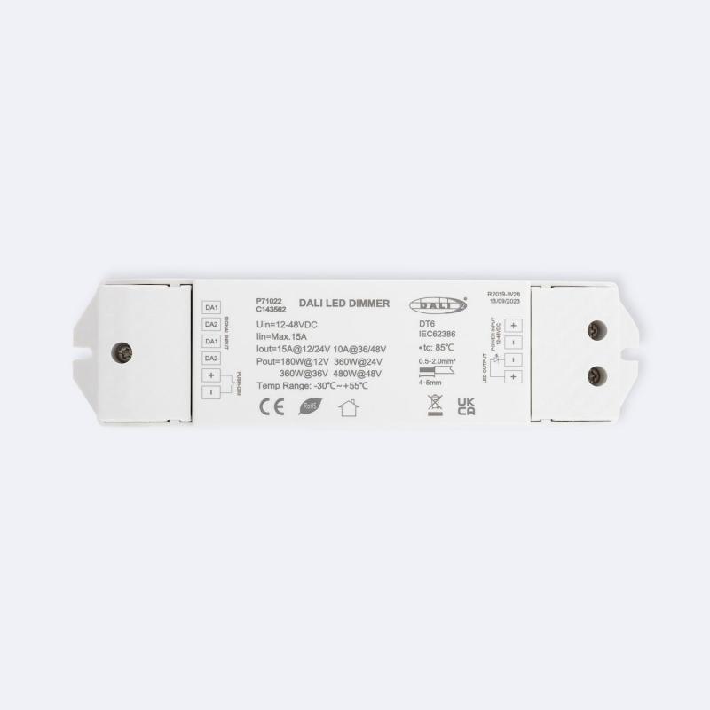 Produto de Driver Regulável DALI 1 Canal para Fita LED Monocolor 12-48V Compatível com Botão de Pressão