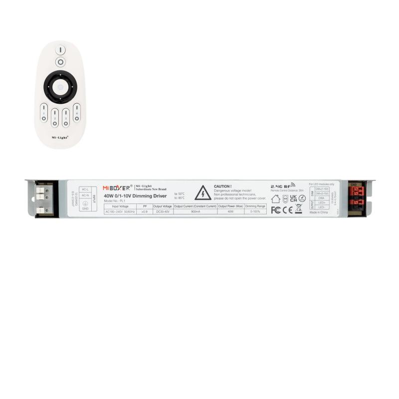 Produto de Driver Regulável 1-10V No Flicker 40W+ Comando RF 4 Zonas MiBoxer