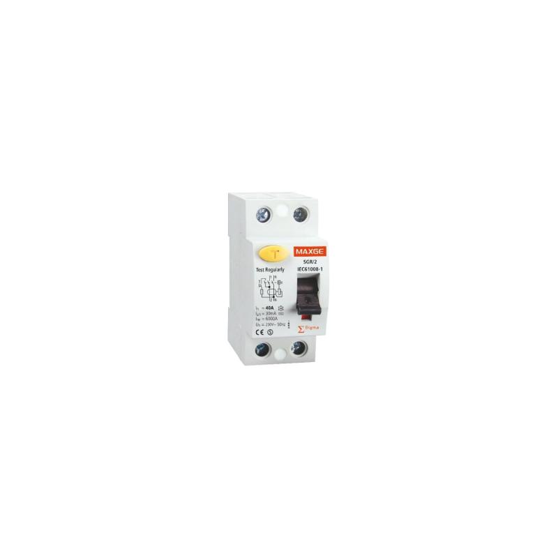 Producto de Interruptor Diferencial Residencial Superinmunizado 2P 30mA 25-63A 6kA Clase A MAXGE 