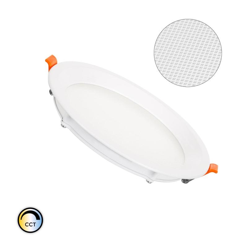 Producto de Placa LED 16W Circular CCT Microprismático LIFUD Corte Ø 150 mm