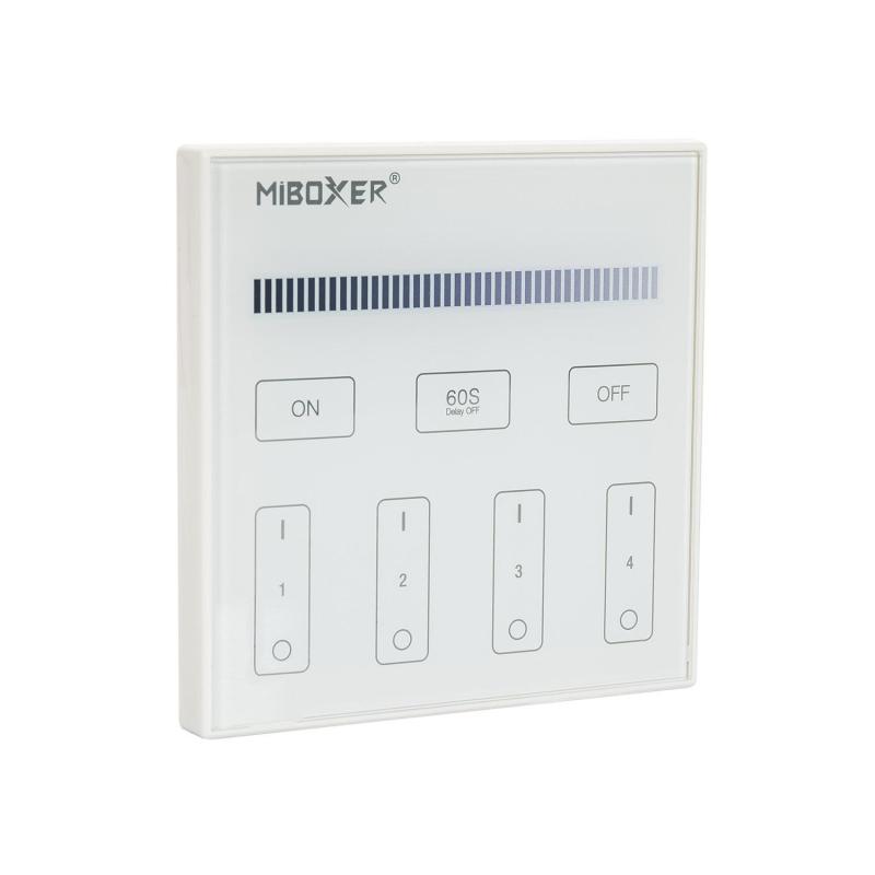 Produto de Controlador RF 220-240V AC de Parede para Regulador LED Monocolor 4 Zonas RF MiBoxer T1 