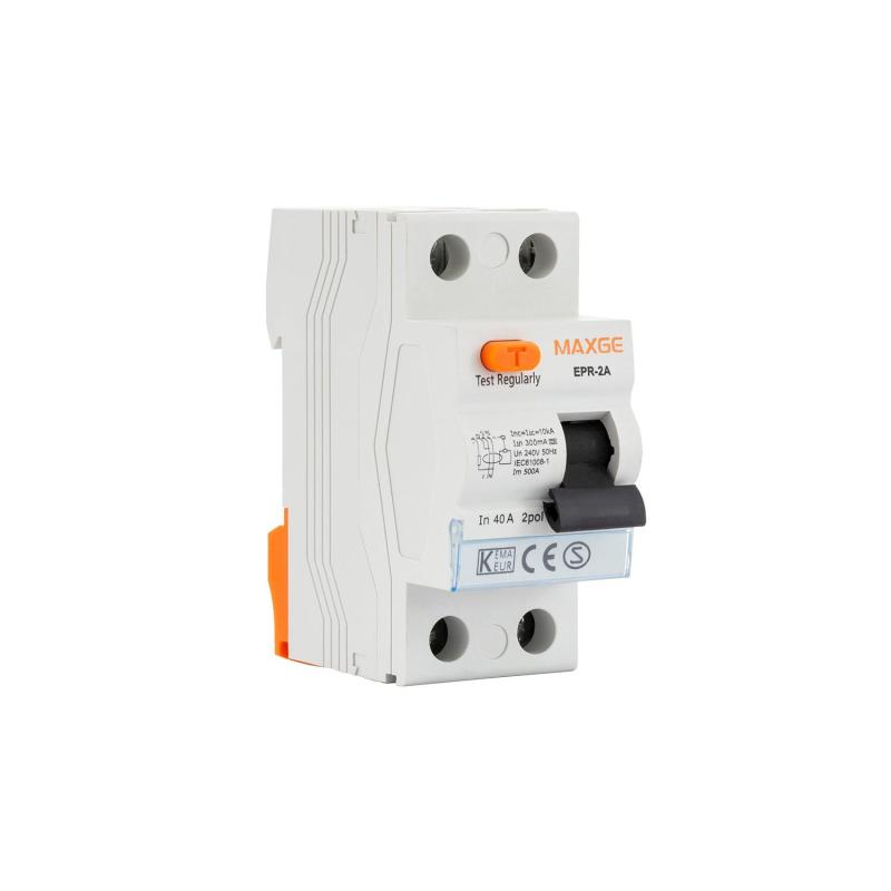 Producto de Interruptor Diferencial Industrial Superinmunizado 2P 300mA 40A 10kA Clase A MAXGE