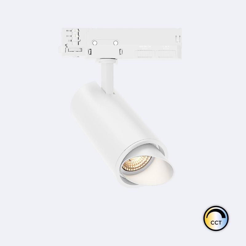 Produto de Foco Carril LED Trifásico 30W Fasano Cilíndrico Bisel CCT Regulável DALI Branco