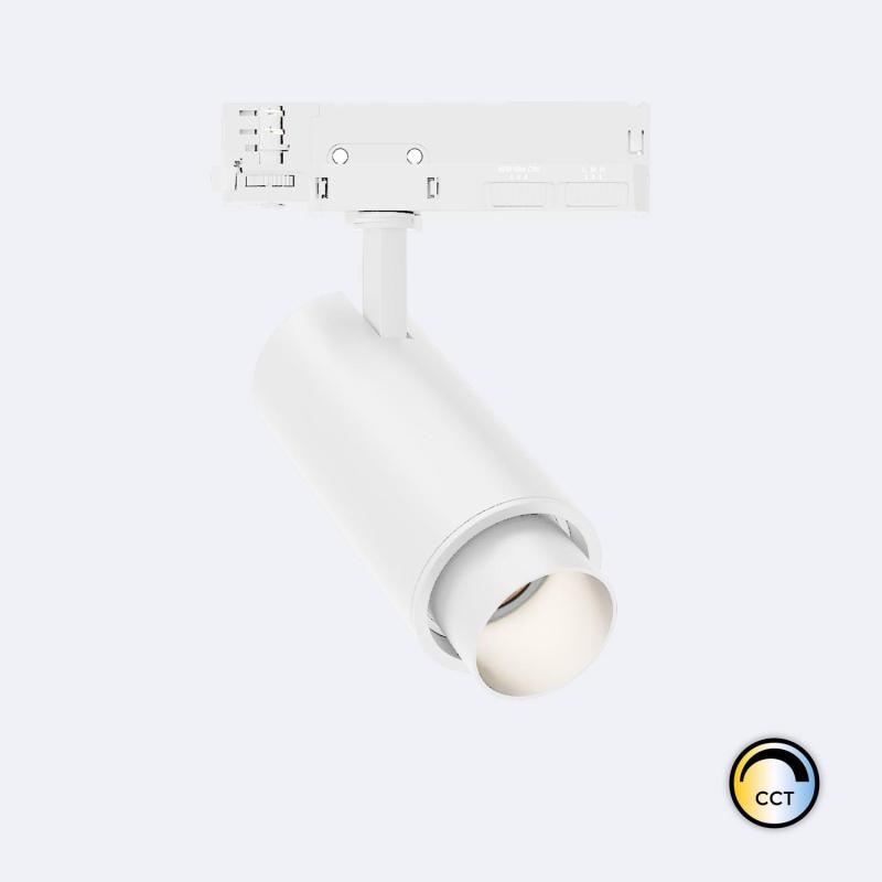 Produto de Foco Carril LED Trifásico 20W Fasano Cilíndrico CCT Regulável Branco