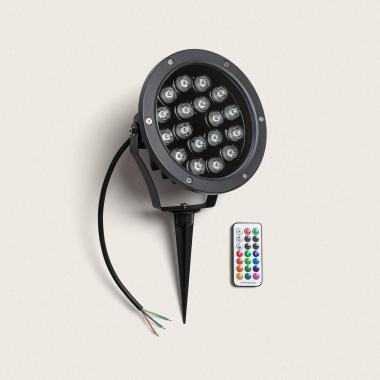 Producto de Foco Exterior LED RGB 18W IP67 con Pincho Colmar