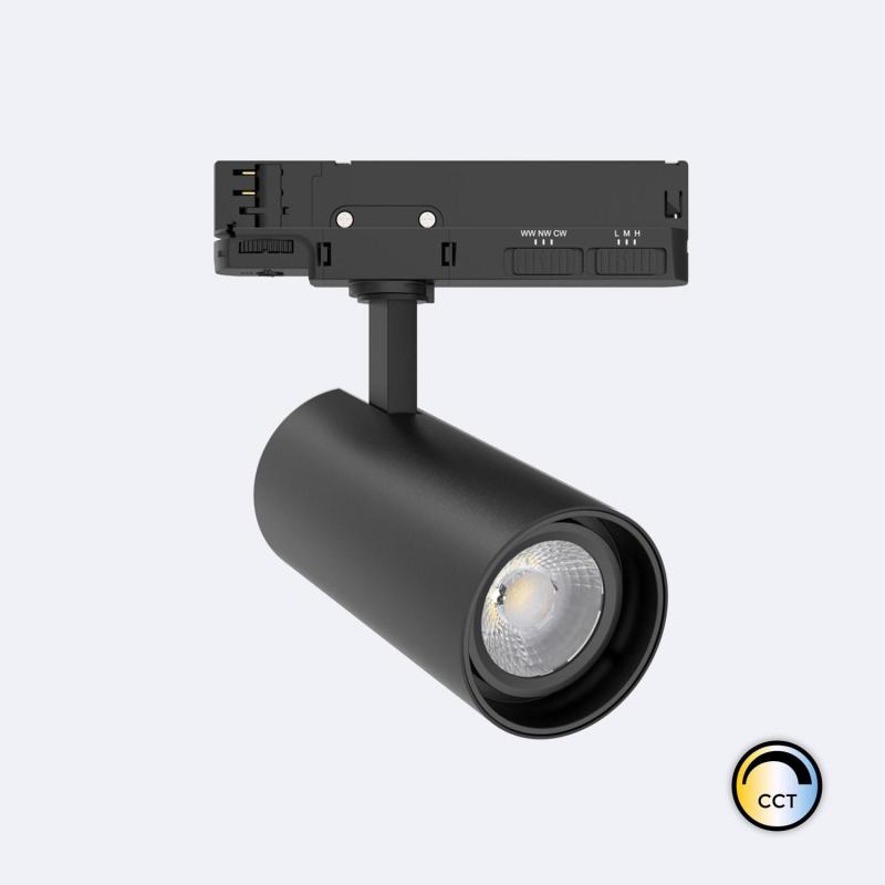 Producto de Foco Carril LED Trifásico 30W Fasano CCT Regulable DALI Negro