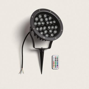 Produto de Foco Exterior LED RGB 24W IP67 com Espeto Colmar 