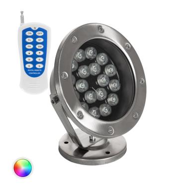 Produto de Foco LED RGB de Superfície 12V 18W Submersível IP68