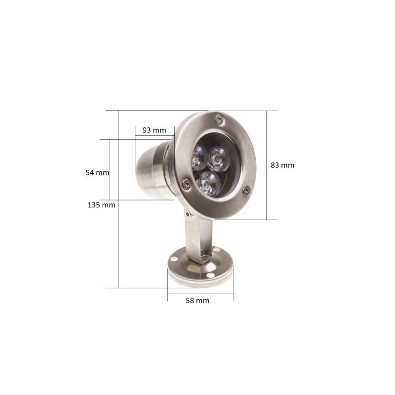 Producto de Foco Sumergible LED 3W Superficie 12V DC Inox 