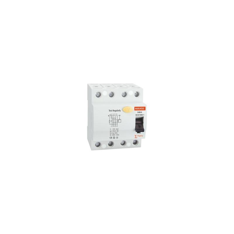 Producto de Interruptor Diferencial Industrial Superinmunizado 4P 30mA 25-40A 10kA Clase A MAXGE