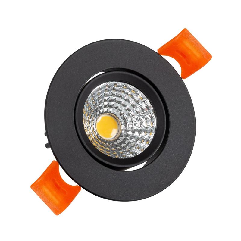 Producto de Foco Downlight LED 3W Circular COB CRI90 Corte Ø 55 mm Negro