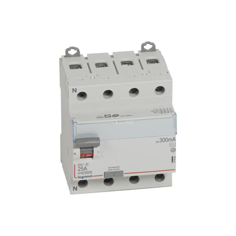 Producto de Interruptor Diferencial Industrial 4P 300mA 25-63 A 10kA Clase AC LEGRAND DX³ 411664