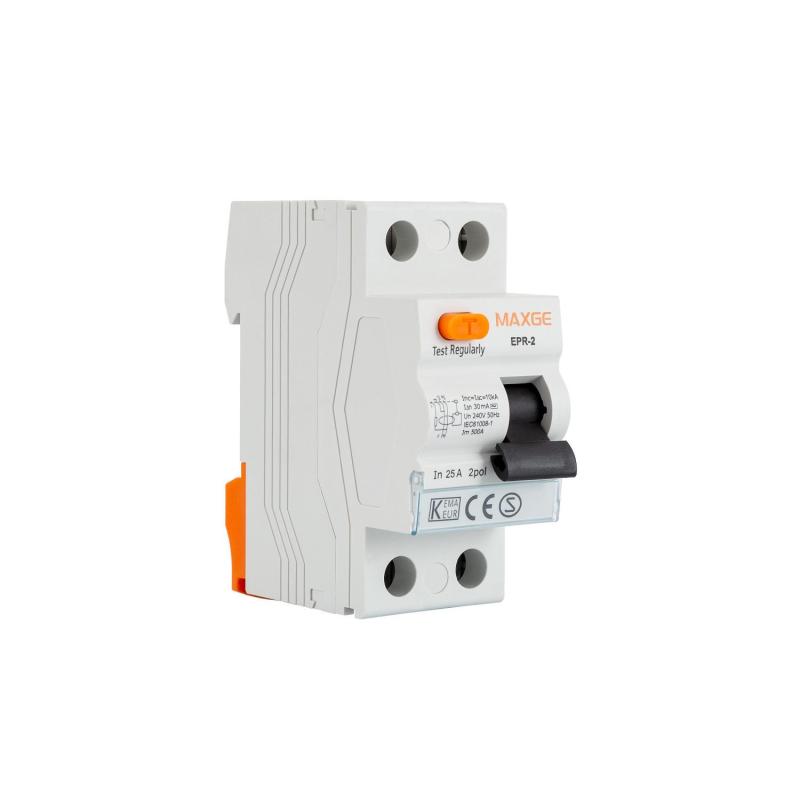 Producto de Interruptor Diferencial Industrial 2P 30mA 25-40A 10kA Clase AC MAXGE