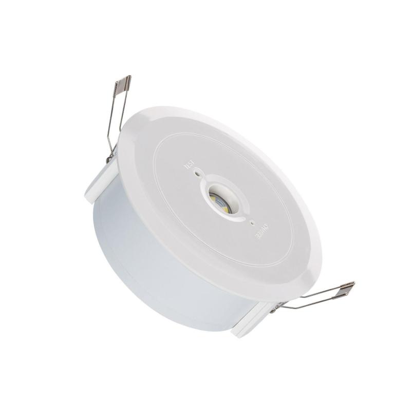 Produto de Luz de Emergência LED Superfície/Encastrável 120lm Permanente/Não Permanente Circular Corte Ø136 mm