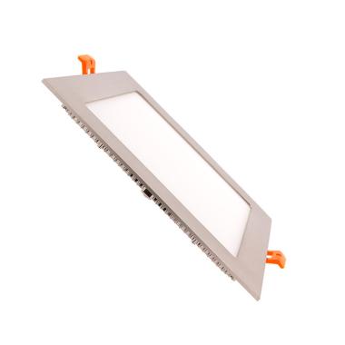 Placa LED Quadrada SuperSlim 15W Prata Corte 180x180 mm