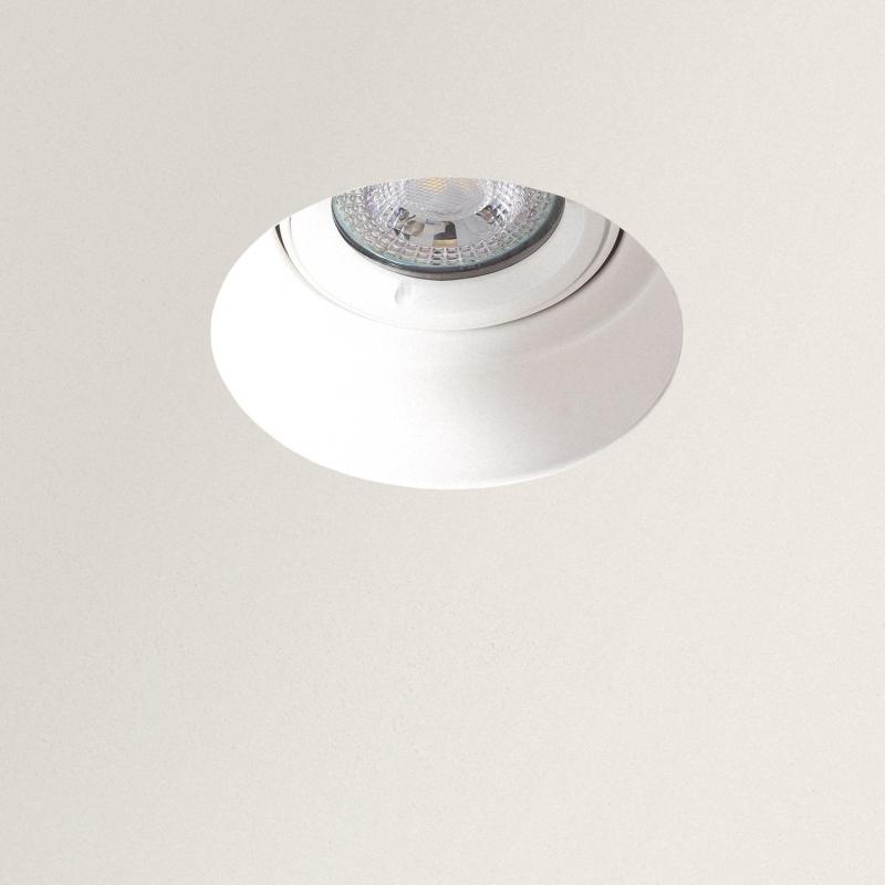 Produto de Aro Downlight Integração Gesso/Pladur Circular para Lâmpada LED GU10 Corte Ø 90 mm Trimless Ajustável