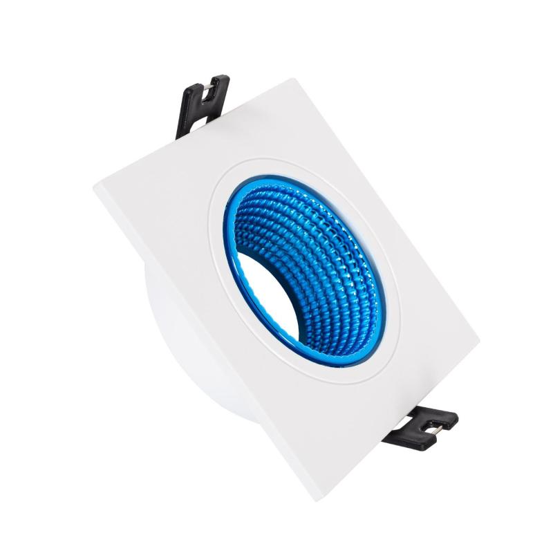 Producto de Aro Downlight Cuadrado Basculante de Colores para Bombilla LED GU10 / GU5.3 Corte Ø80 mm