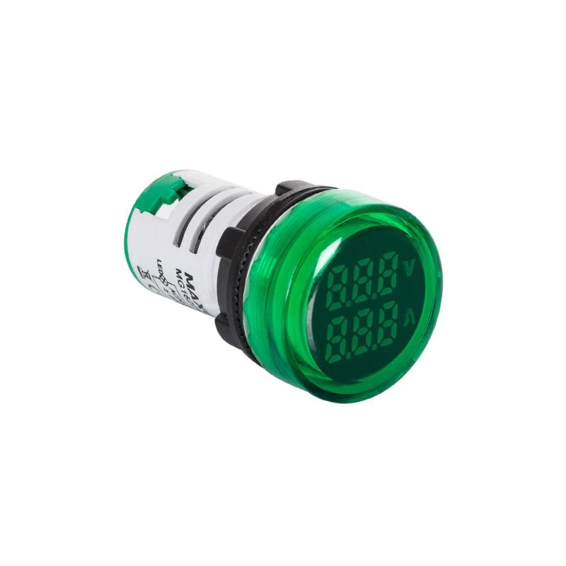 Produto de Indicador Luminosos MAXGE com Voltímetro 20-500V e Amperímetro 0-100A Ø22mm 