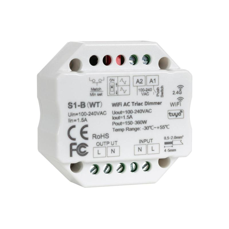 Producto de Interruptor Regulador LED WiFi TRIAC Compatible con Pulsador y Mando RF