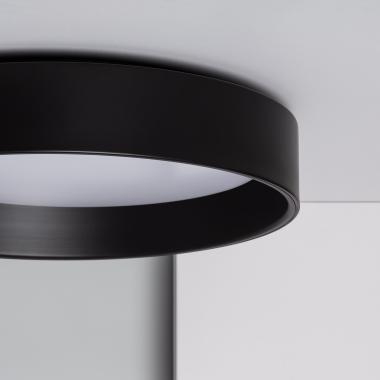 Produto de Plafon LED 20W Circular Metal CCT Selecionável Ø450 mm Preto Design 