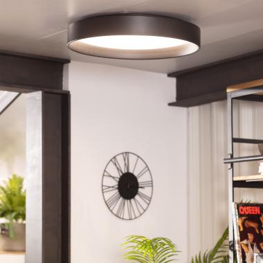 Produto de Plafón LED 30W Circular Metal Ø550 mm CCT Selecionável Preto Design 