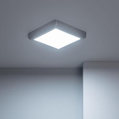 Produto de Plafón LED 18W Quadrado Metal 225x225 mm Design Silver