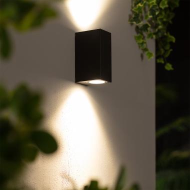 Produto de Aplique de Parede Exterior Iluminação Dupla Miseno Preto