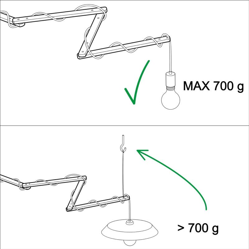 Produto de Soporte de Parede PINOCCHIO XL para Candeeiros de Parede Creative-Cables Modelo PINOCCHIOXL01