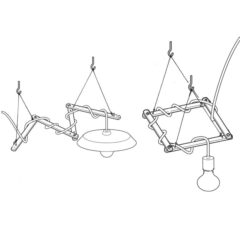 Produto de Soporte de Teto Zigh-Zagh para Candeeiros Suspensos Creative-Cables Modelo ZIGH-ZAGH01