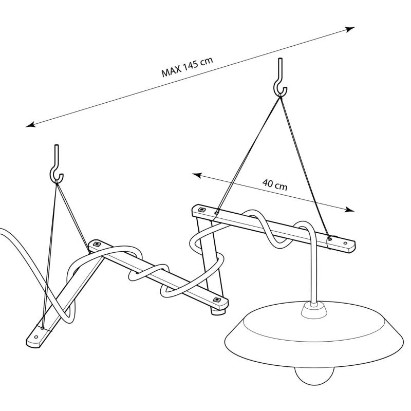 Produto de Soporte de Teto Zigh-Zagh para Candeeiros Suspensos Creative-Cables Modelo ZIGH-ZAGH01