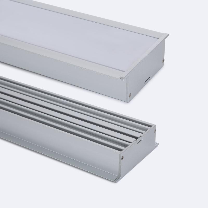 Produto de Perfil de Alumínio Encastrável de Grande Tamanho 2m para Fitas LED até 60 mm