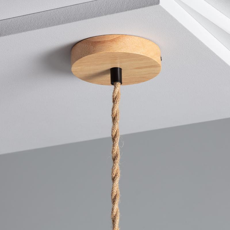 Produto de Suporte com Porta-lâmpadas para Candeeiro Suspensos com Cabo Têxtil Natural e Preto