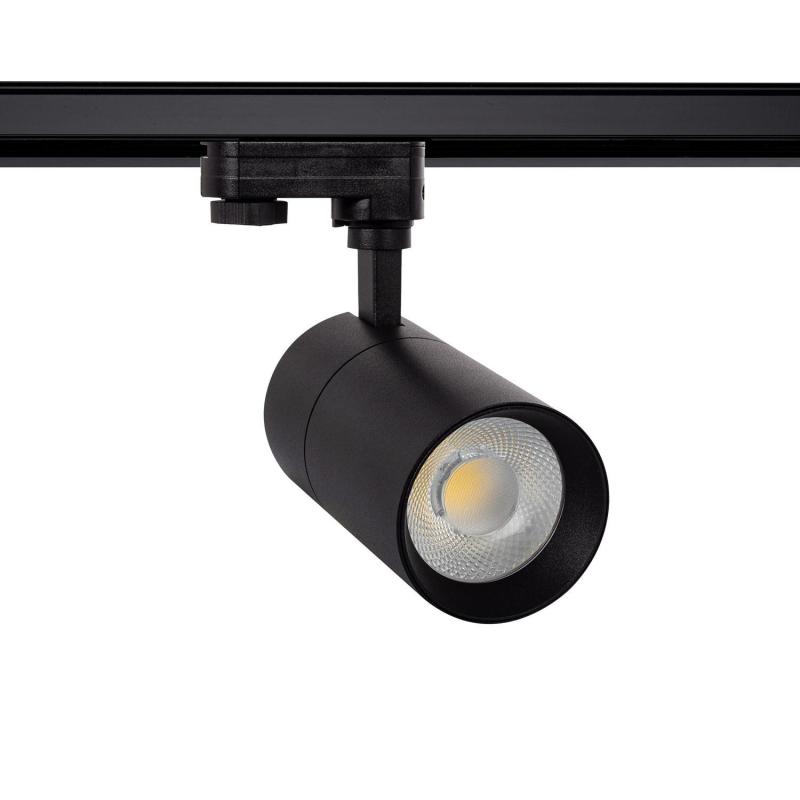 Produto de Foco LED Mallet Preto 20W Regulável para Carril Trifásico UGR 15 