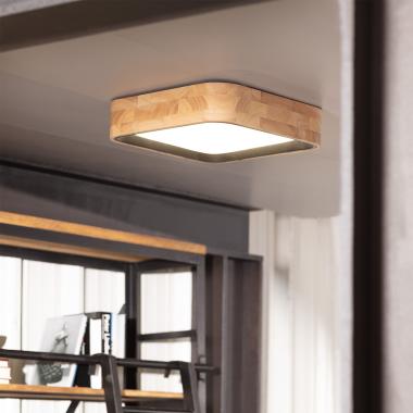 Producto de Plafón LED 15W Cuadrado Madera 370x370 mm CCT Seleccionable Dari