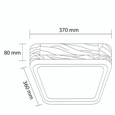 Producto de Plafón LED 15W Cuadrado Madera 370x370 mm CCT Seleccionable Dari