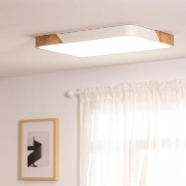 Producto de Plafón LED 30W Rectangular Madera y Metal 625x425 mm CCT Seleccionable Semi-Dari 