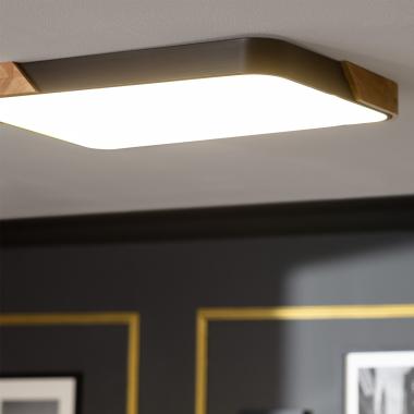 Producto de Plafón LED 30W Rectangular Madera y Metal 625x425 mm CCT Seleccionable Semi-Dari 