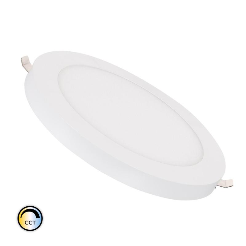 Producto de Placa LED 18W CCT Seleccionable Circular Corte Ajustable Ø75-210 mm con Marco Aluminio